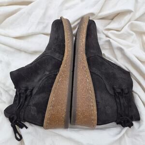 NEW Born Viana black suede wedge ankle booties boots size 6